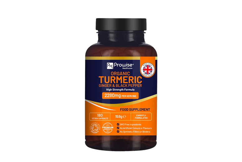 Prowise Healthcare Ltd Unisex Black Vegan High Strength Turmeric, Pepper & Ginger Capsules - 2-Month Supply - Joint Support & Recovery | Wowcher