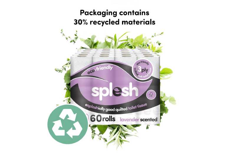 Avant-Garde Brands Ltd Splesh Lavender Delight 3-Ply Quilted Toilet Tissue - Extra Soft, Eco-Friendly, Lavender Scented, Bulk Pack (60 Or 120 Rolls) | Wowcher