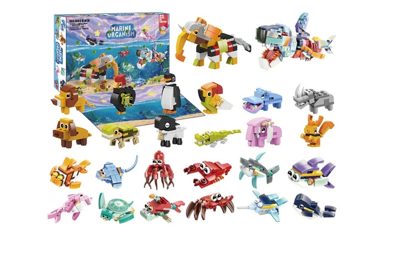 Living & Home Marine Animal Advent Calendar - 24 Building Block Surprises! | Wowcher