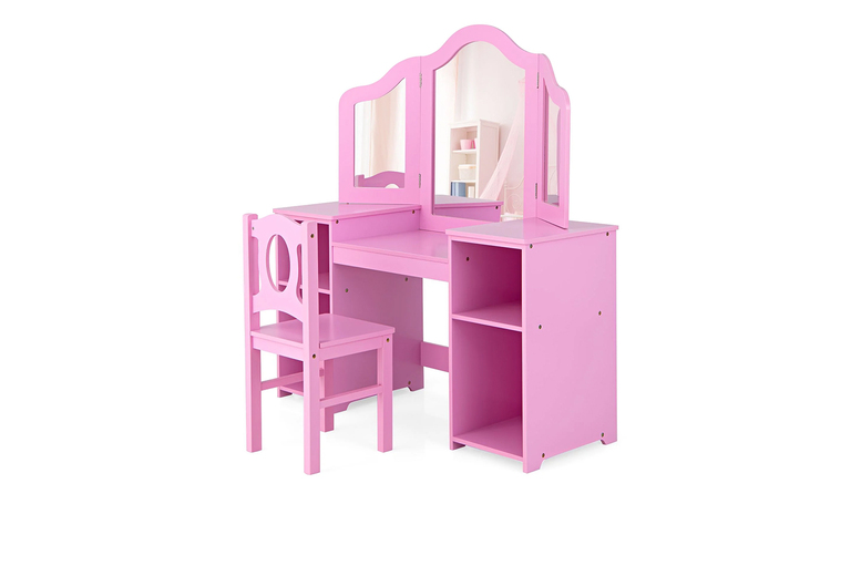 Fds Corporation Children's Tri-Folding Vanity Set With Detachable Mirror And Chair | Wowcher