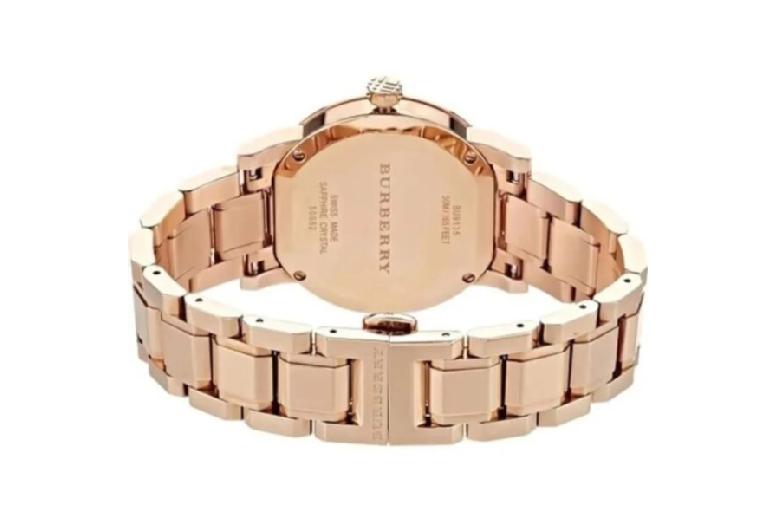 Burberry Ladies Swiss Quartz Watch - Diamond Indexes, Water-Resistant, Rose Gold Stainless Steel, 34Mm Luxury Classic | Wowcher