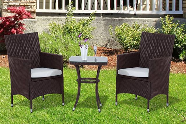 Garden Furniture Colours 3pc bistro rattan garden furniture set - 2 colours! Garden Furniture Colours 3pc bistro rattan garden furniture set - 2 colours!