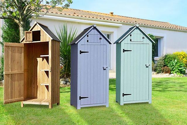 wooden beach hut style storage shed - 3 colours! shop