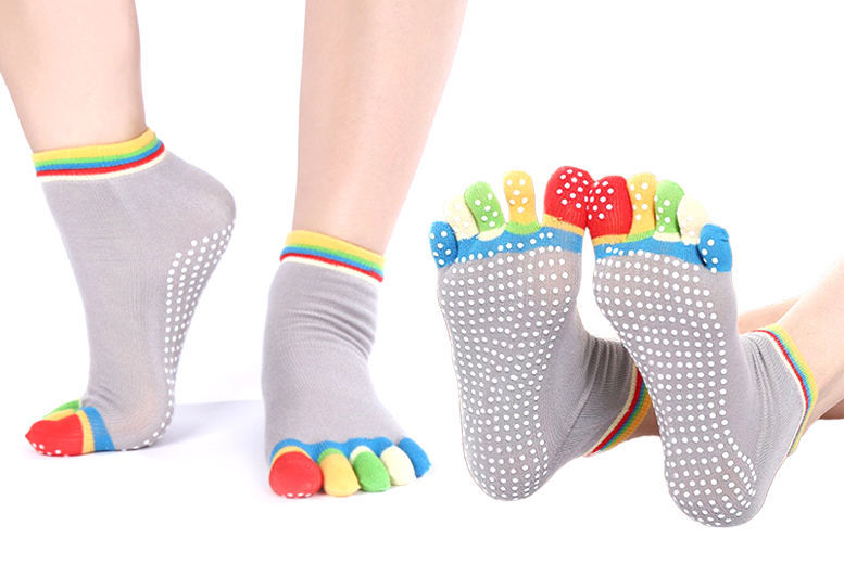 £3.99 instead of £19.99 for pack of four anti-slip yoga socks from Ckent Ltd – save 80%