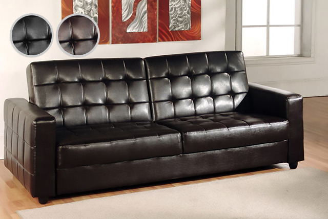 Faux-Leather Sofa Bed | London | Wowcher