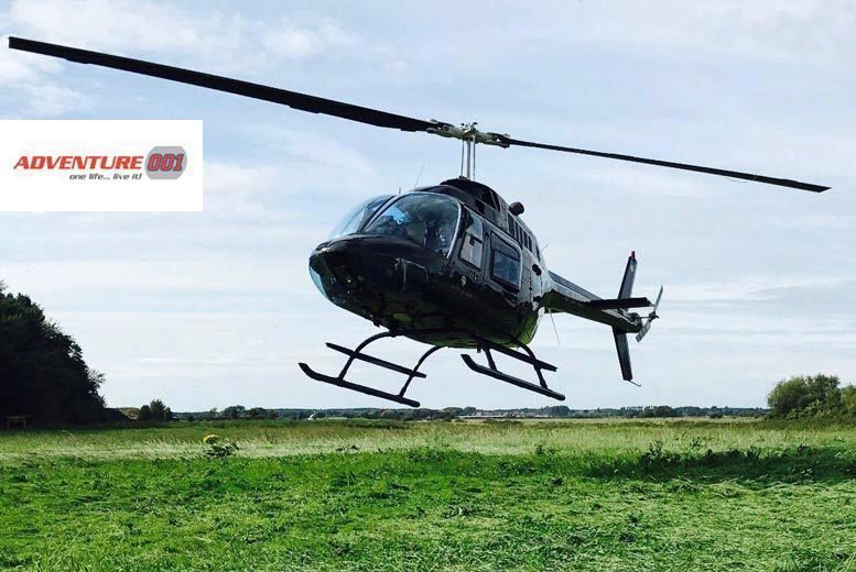 £69 instead of £138 for a six-mile helicopter buzz flight for two people with chocolates and a glass of bubbly each with Adventure 001 – choose from 29 lush locations and save 50%