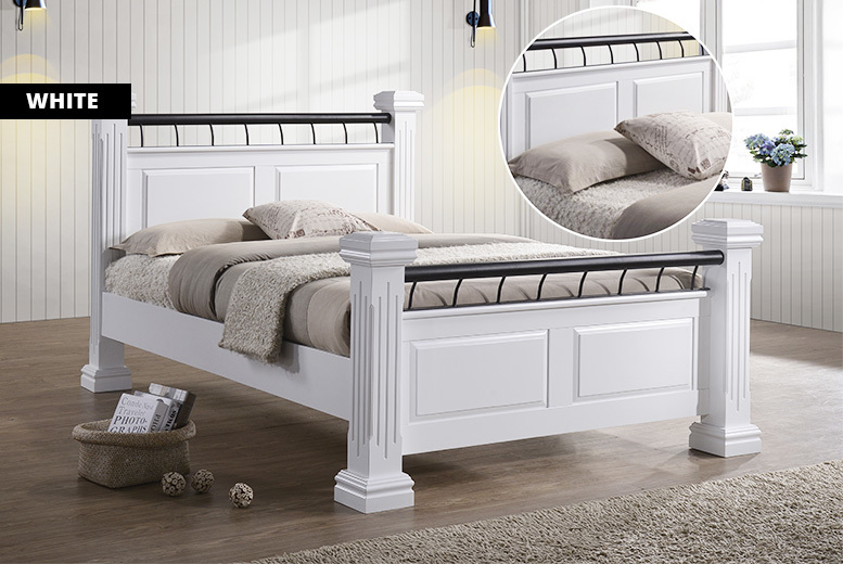 £299 instead of £669.01 (from Majestic Furnishings) for a chunky wooden rolo double bed, or £329 for a king – choose from two colours and save up to 55%