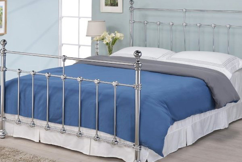 From £179 instead of £499.99 (from Majestic Furnishings) for a designer silver metal bed frame, from £279 for a bedframe with mattress –save up to 64%