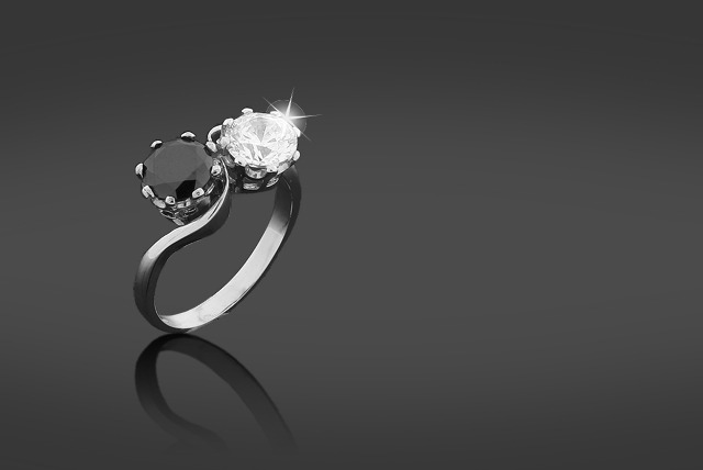 ... ) for a 2 carat black diamond and Swarovski Zirconia ring - save 89%