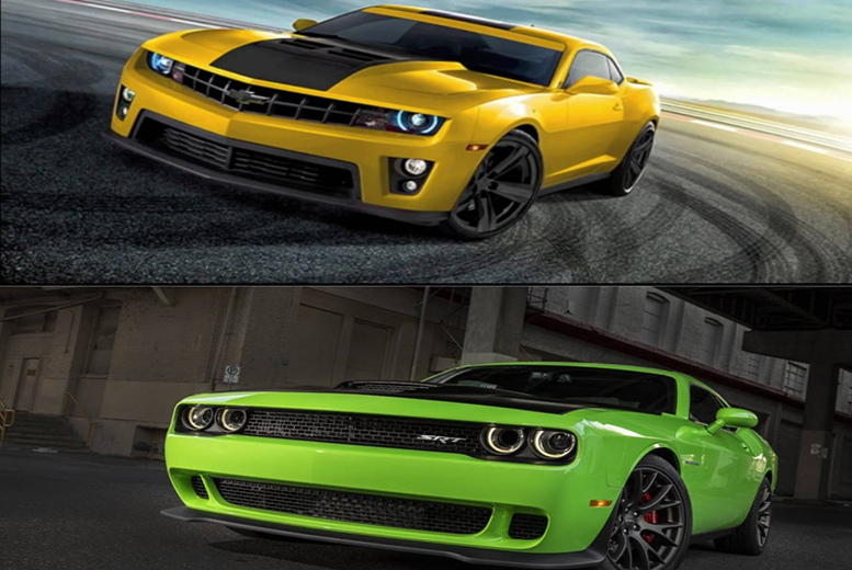 £59 instead of £198 for a six-lap Titan driving experience in the Dodge Hellcat and Camaro ZL1 at Car Chase Heroes – choose from 12 locations and save 70%